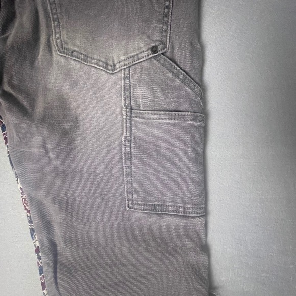 VALABASAS Carpenter Jeans Size 36 Paisley Trim Distressed Denim Pants - Picture 12 of 16